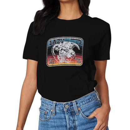 Inkmay Casual  Cotton T-shirt Abstract Artistic Profile With Geometric Elements Unisex T-shirtSoftWear Shrink-Resistant T-Shirt